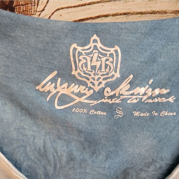 "ReRock Luxury" Woman's LT weight hoodie ,long sleeve ,blue/white size:s Pre-own - Picture 5 of 8
